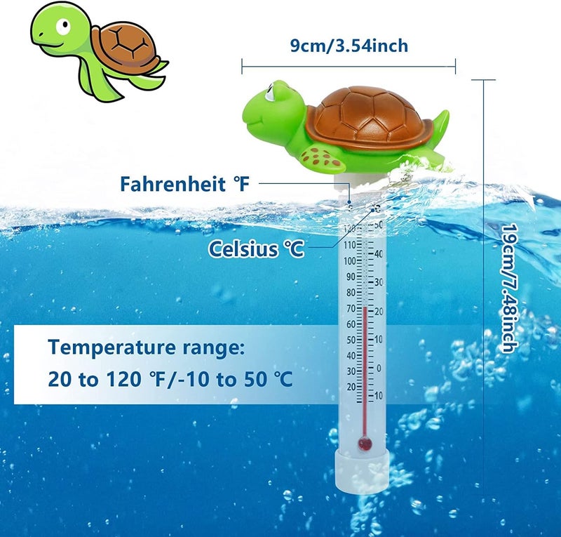 Unipool Floating Pool Thermometer, Large Display with String Easy to Read, Shatter Resistant, for Outdoor & Indoor Swimming Pools, Spas, Hot Tubs & Aquariums (Turtle) - Image 2
